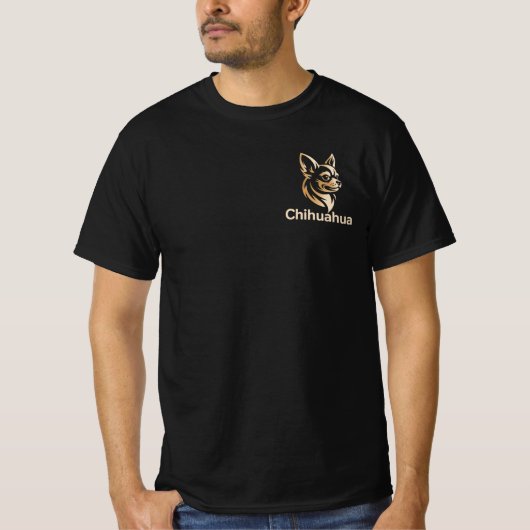 Diseño Premium de Chihuahua en Dorado Tシャツ (正面)