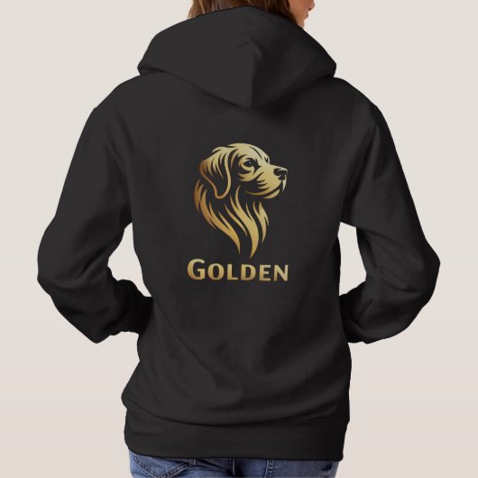 Diseño Premium de Golden en Dorado パーカ (裏面)