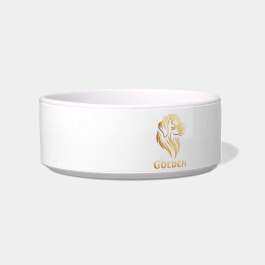 Diseño Premium de Golden Retriever en Dorado ボウル (右)