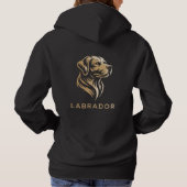 Diseño Premium de Labrador en Dorado パーカ (裏面)