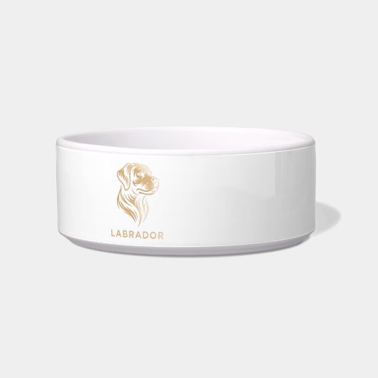 Diseño Premium de Labrador retriever en Dorado ボウル (左)