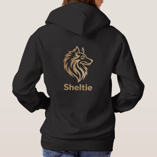 Diseño Premium de Sheltie en Dorado パーカ (裏面)