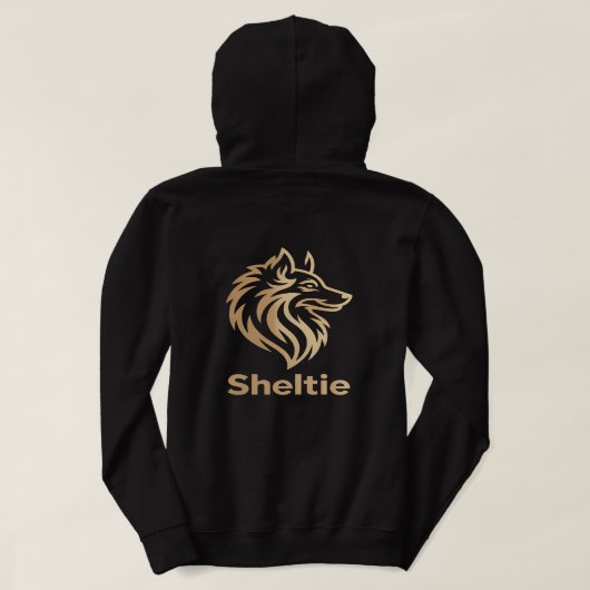 Diseño Premium de Sheltie en Dorado パーカ (デザイン裏面)
