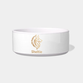 Diseño Premium de Sheltie en Dorado ボウル