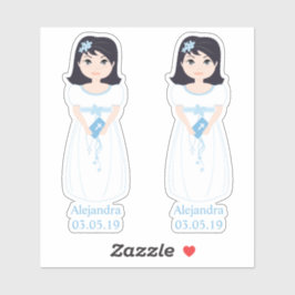 Diseño Romántico Comunión Niña con Orla Floral シール