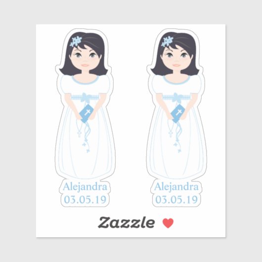 Diseño Romántico Comunión Niña con Orla Floral シール (シート)