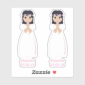 Diseño Romántico Comunión Niña con Orla Rosa シール (シート)