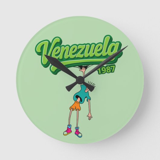 Diseño Venezuela 1987 – Estilo retro ochentero ラウンド壁時計 (正面)