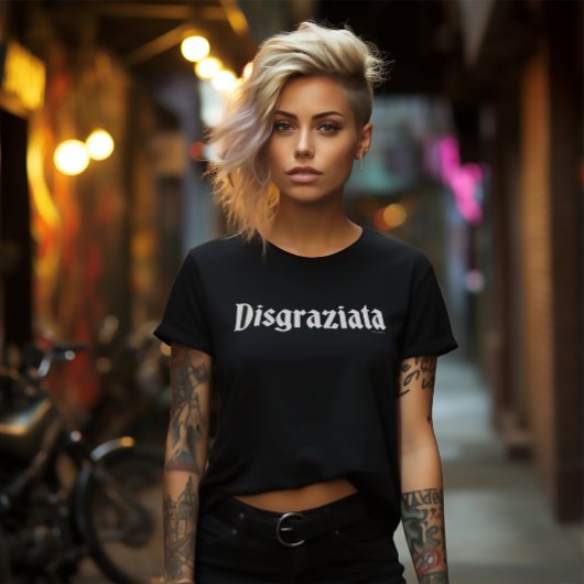Disgraziataブラックティーイタリアン – ユーモアといたずら tシャツ