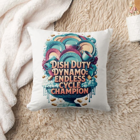 Dish Duty Dynamo T Shirt, Endless Cycle Champion  クッション (ブランケット)