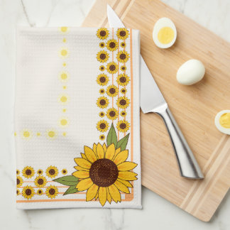 Dish Towels with Colorful Sunflowers キッチンタオル