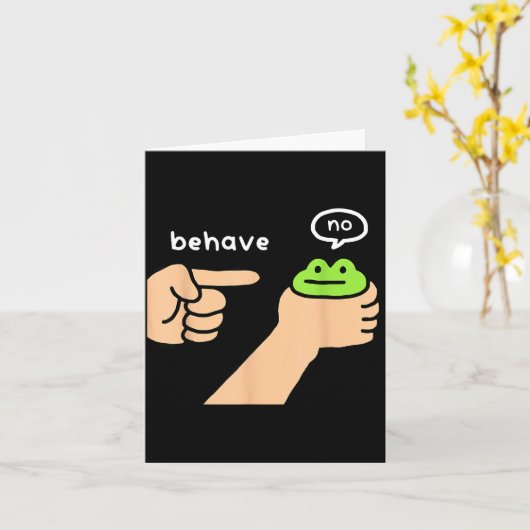 Dishonest Frog Funny Frog Meme Behave No Animals J カード (黄色い花)