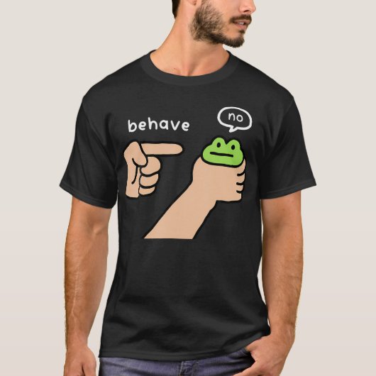 Dishonest Frog Funny Frog Meme Behave No Animals Tシャツ (正面)