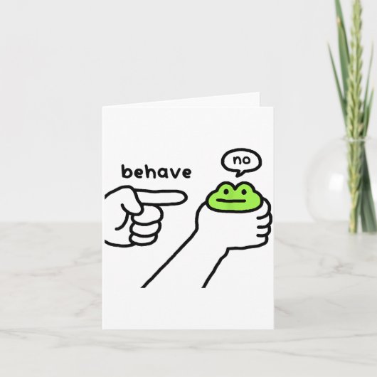 Dishonest Frog Funny Frog Meme Behave No Cartoon D カード (正面)