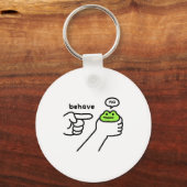 Dishonest Frog Funny Frog Meme Behave No Cartoon D キーホルダー (正面)