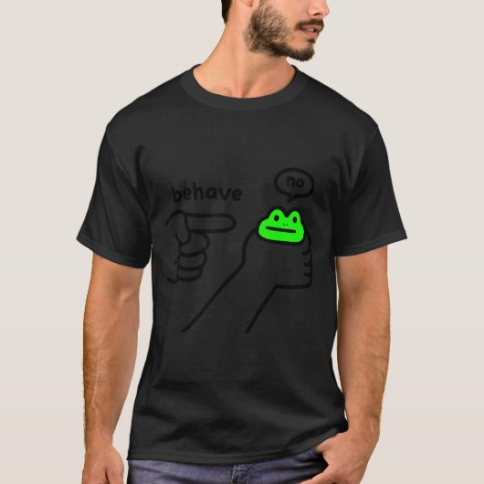 Dishonest Frog Meme Behave No Funny Frog Meme Sayi Tシャツ (正面)