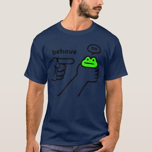 Dishonest Frog Meme Behave No Funny Frog Meme Sayi Tシャツ (正面)