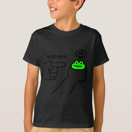 Dishonest Frog Meme Behave No Funny Frog Meme Sayi Tシャツ (正面)