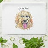 Dishtowel for kitchen with Golden/Doodle/Retriever キッチンタオル (折り畳み)