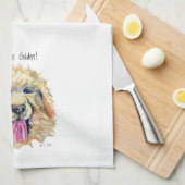 Dishtowel for kitchen with Golden/Doodle/Retriever キッチンタオル (四つ折り)