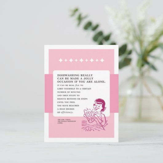 Dishwashingはおもしろいのヴィンテージの悪い状態のアドバイスである場合もあります ポストカード (スタンド正面)