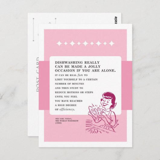 Dishwashingはおもしろいのヴィンテージの悪い状態のアドバイスである場合もあります ポストカード (正面/裏面)