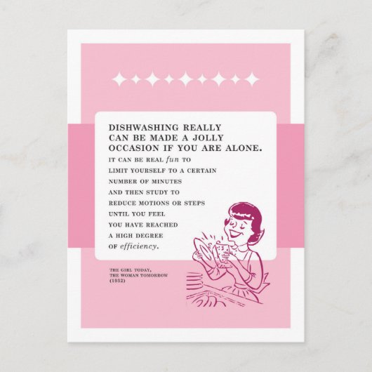 Dishwashingはおもしろいのヴィンテージの悪い状態のアドバイスである場合もあります ポストカード (正面)