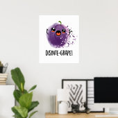 Disinte-grape Funny Disintegrating Grape Pun ポスター (ホームオフィス)