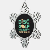 Disk Golfで幸せ スノーフレークピューターオーナメント (右)