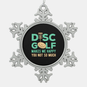 Disk Golfで幸せ スノーフレークピューターオーナメント