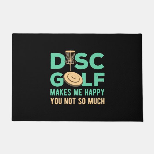 Disk Golfで幸せ ドアマット (正面)