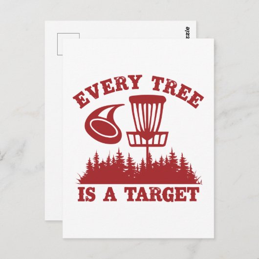 Disk Golf おもしろい Every Tree is Target ポストカード (正面/裏面)