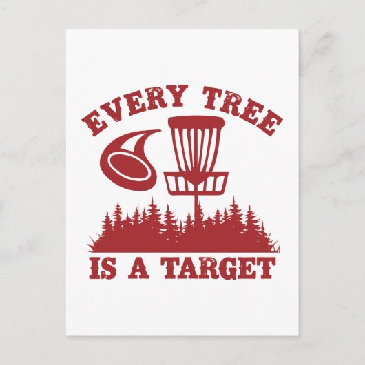 Disk Golf おもしろい Every Tree is Target ポストカード (正面)