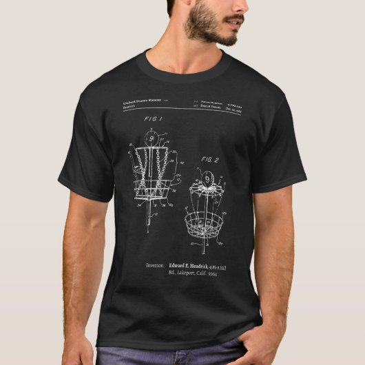 Disk Golf Tシャツウィメン男性へズ – ディスクゴルフ特許 Tシャツ (正面)