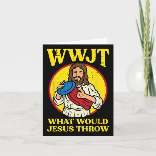 Disk Golf Wwjtイエスがフリスビーの男を投げるだろう カード (正面)