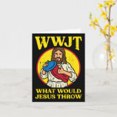 Disk Golf Wwjtイエスがフリスビーの男を投げるだろう カード (黄色い花)