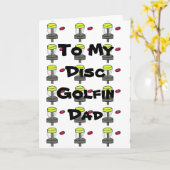 Disk golfinパパのお父さんの日のグリーティングカード カード (黄色い花)