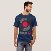 Disk Jockey - ヴィンテージDJ - Vinyl Record - パーティー Tシャツ (正面フル)