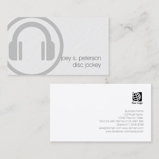 Disk Jockey Deejayターンテーブルはっきりしたアイコン音楽 名刺 (正面/裏面)