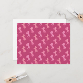 Dismal Pink Art School Horses Cowgirl Flat Cards