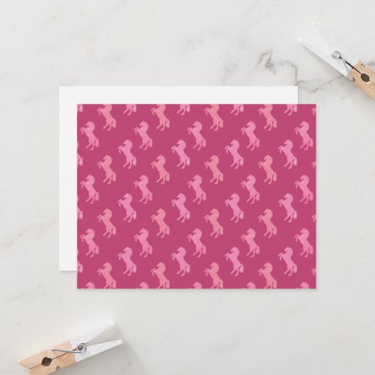 Dismal Pink Flat Cards Horses Cowgirl Western (正面/裏面インサイチュ)