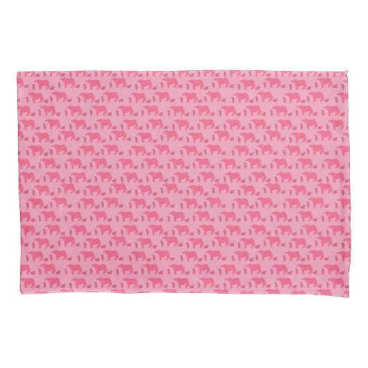 Dismal Pink Pillow Case Cows Calves Western Ranch 枕カバー (正面)