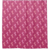 Dismal Pink Shower Curtain Horses Cowgirl Western シャワーカーテン (正面)
