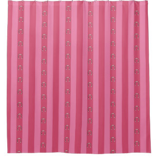 Dismal Pink Shower Curtain Y2K Horseshoe Stripe シャワーカーテン