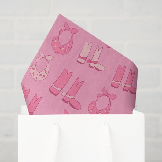 Dismal Pink Tissue Paper Cowboy Boots Bandanas 薄葉紙 (ギフトバッグ)