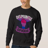 Dismantle Biphobia Protest Fist Bisexual Pride Aes スウェットシャツ (正面)