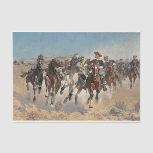 Dismounted the Fourth Troopers, Frederic Remington 薄葉紙 (正面)
