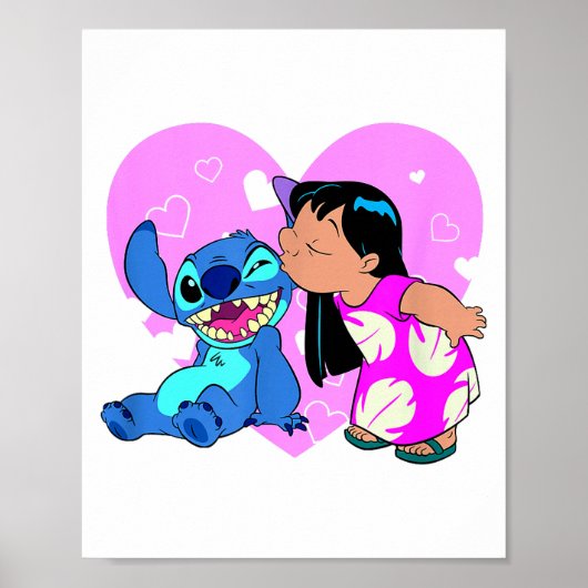 Disney Lilo &amp; Stitch Valentines Day Lilo Kiss  ポスター (正面)