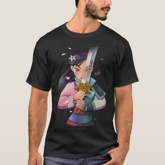 Disney Mulan Anime Half Girl Half Warrior Premium  Tシャツ