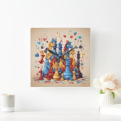 Disney-Wallインスパイア Clocks:Fusion ofDisneyクラシック Boa スクエア壁時計 (ホーム)